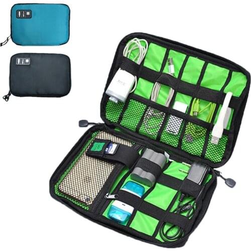 Portable Cable Storage Bags Waterproof Shockproof Earphone Digital USB Cable Sorting Travel Insert Bag 23.6*16.5*3cm