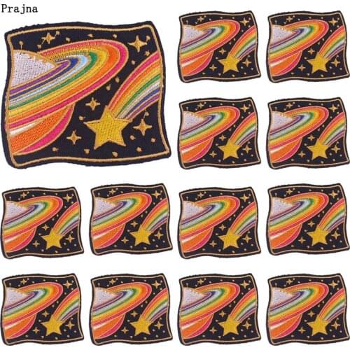 Prajna 10PCS Wholesale Space Embroidered Patches On Clothes Applique Planet Iron On Patches For Clothing Stickers Space Badges