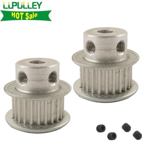 LUPULLEY 2PCS 3M 24T Timing Belt Pulley 5/6/6.35/7/8mm Bore Timing Belt Pulley 11mm Belt Width Aluminium Motor Pulley