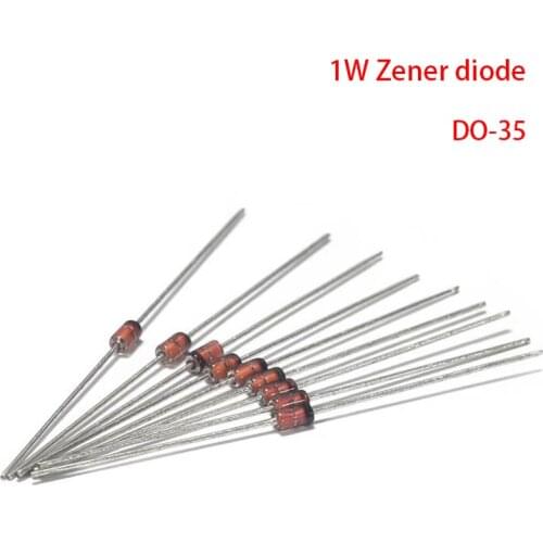 100pcs 1W Zener diode DO-35 1N4728A 3V3 1N4727A 3V0 1N4733A 5V1 1N4732A 4V7 1N4731A 4V3 1N4730A 3V9 1N4729A 3V6