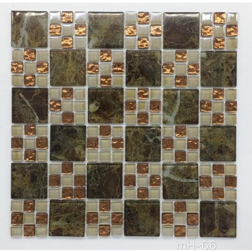 Gold foil glass mosaic tile for kitchen backsplash decoration