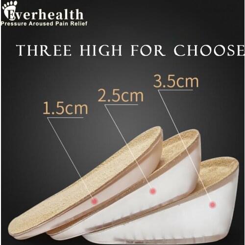 Everhealth 1 Pair Insoles Breathable Heighten Heel Pad Invisible Insert Half Insole Sport Shoes Sneakers Height Increase Insoles