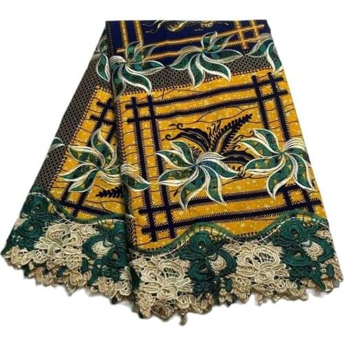 Party Q Ankara Prints Wax Tissu With Guipure Lace Fabrics 2021 Cotton African Nice Material For Sewing High Quality