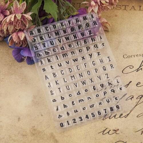 Uppercase and Lowercase Letters Clear Stamp Transparent Seal DIY Scrapbooking Card Making Clear Silicone Stamp Crafts Supplies