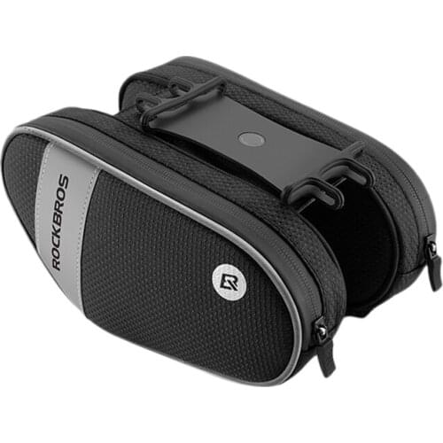 HOT ROCKBROS Bike Front Frame Bag Waterproof Bicycle Handlebar Bag with 360 degree Rotation Phone Holder Fit Phone Below 6.7 Inc