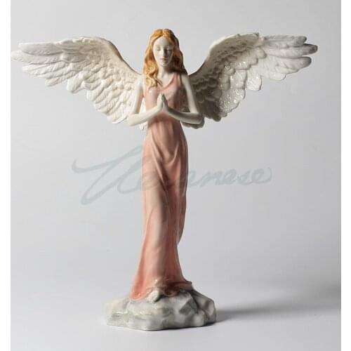 Top Quality Ceramic Crafts Angel Prayer Ornaments Birthday Gift Home Decoration