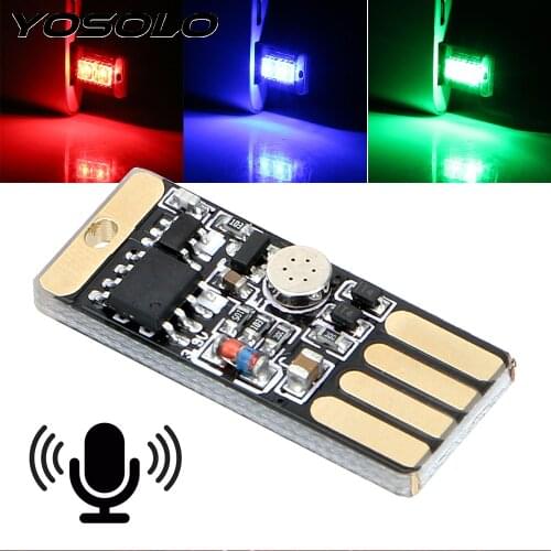 YOSOLO Car LED Atmosphere Light USB Socket Auto Interior Lights RGB Music Rhythm Light Touch Sound Control Auto Decorative Lamp
