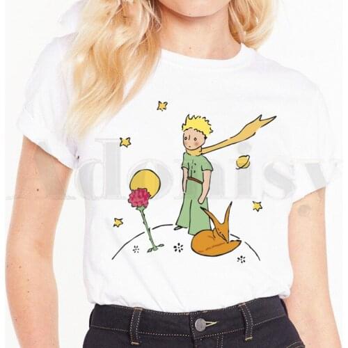 Little Prince Art Beautiful Retro Pretty Cute Short Sleeve Female Tops Tees Harajuku Vogue VintageT Shirts Womens T-shirt