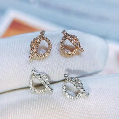 Micro-Inlaid Zircon Geometric OT Earrings for Women Original Quality Brass Luxury Earings Statement Jewelry Never Fade Z424