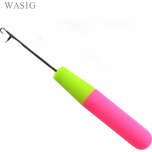 1pcs/lot Plastic crochet braid needle Feather Hair Extension Tools Wig Hook Needle Threader Knitting hair crochet needles