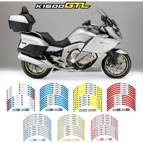 New high quality 12 Pcs Fit Motorcycle Wheel Sticker stripe Reflective Rim For BMW K1600GTL