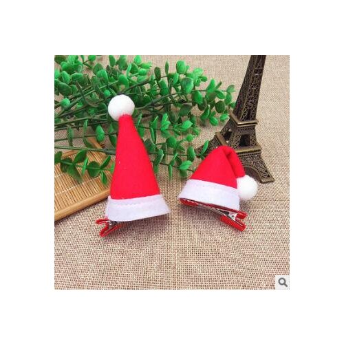 120pcs/lot DIY Simple Multi Plush Stereoscopic Hair Duck Clips Christmas Hat Hairpin Hair Styling Tools Accessories HA1392