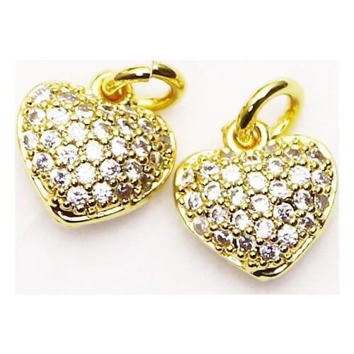 20 Pcs Zirconia Heart necklace Charms Pendant jewelry Necklace pendant fashion jewelry women accessories Jewelry charms 8214