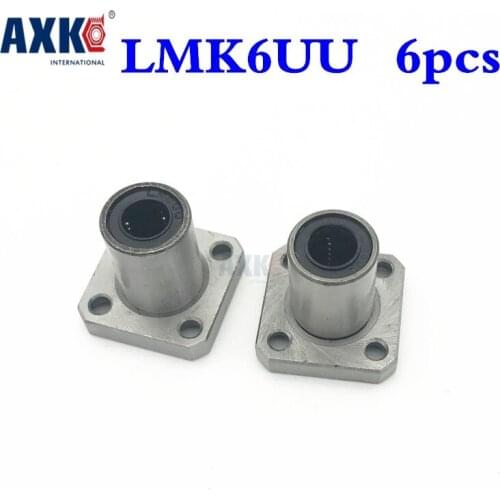 2021 Real Rolamentos Rodamientos 6pcs/lot Lmk6uu 6mm Square Flange Type Linear Motion Bearing Bushing Ball Cnc Parts Brand New