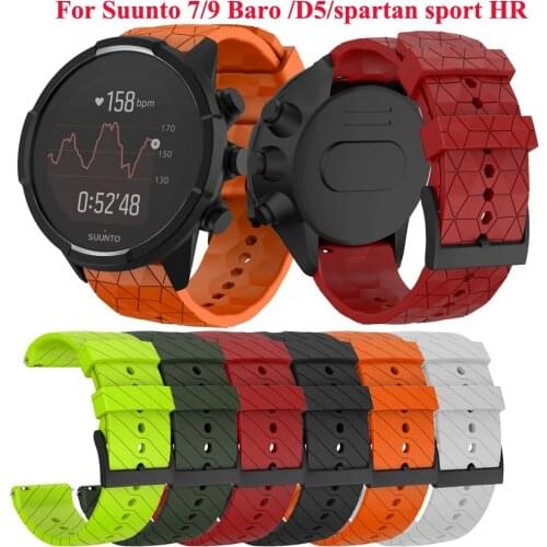 24mm Silicone Replacement Watch Strap for Suunto 9 Spartan Baro Sport Wrist Band For Suunto 7 D5 Quick instal Watchband Correa