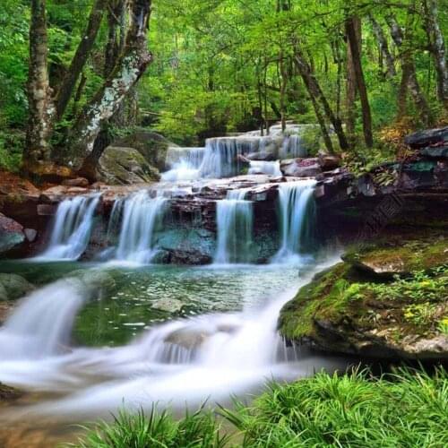 3D 5D 8D Mural Large Size Photo Wall Paper Waterfall Nature Landscape for Living Room TV Backdrop 3D Wallpaper Painting Custom