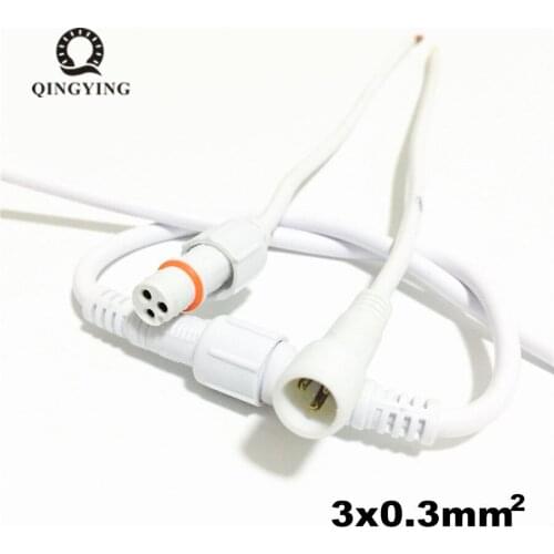 5pairs 3 pin Waterproof Connector With White Color Wire Cable IP68 Female & Male Plug 3X 0.3(mm2)