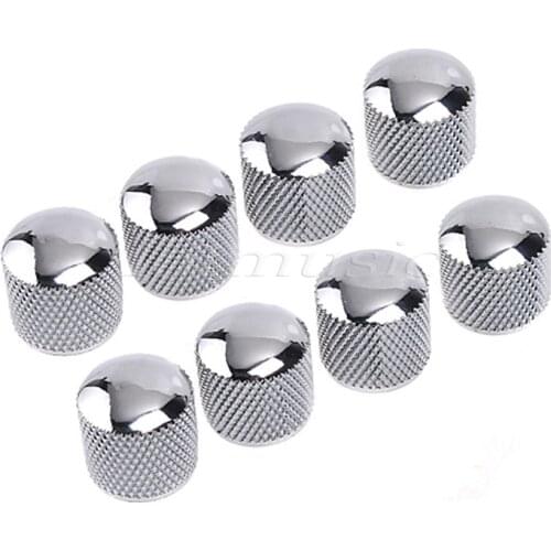 8*Chrome Dome Knob Guitar/Bass Tone Tunning Knobs For Fender Guitar replacement
