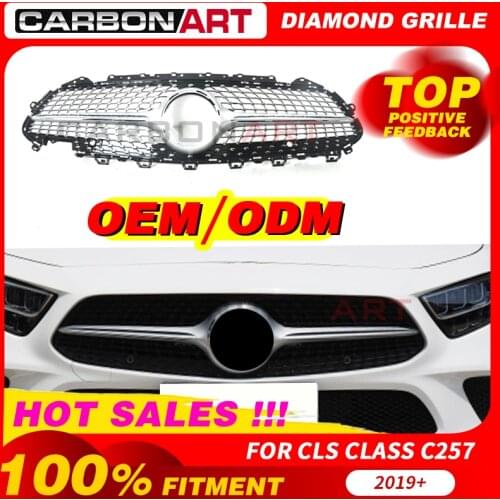 CLS class C257 Diamond Style Grill Black Silver For CLS Class C257 Front Bumper Racing Grill for mercedez bens CLS Class C257