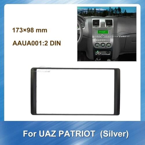 Car radio Center Stereo Audio Radio DVD GPS Plate Panel Frame Fascia Replacement for UAZ PATRIOT Silver Panel Bezel Trim kit