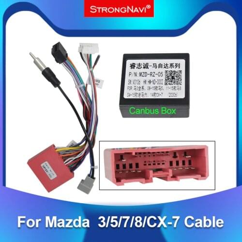 Strong navi Android Car radio Player Power Cable 16 PIN Adapter for Mazda 3/5/7/8/CX-7 with Canbus Box Radio Wiring Harness