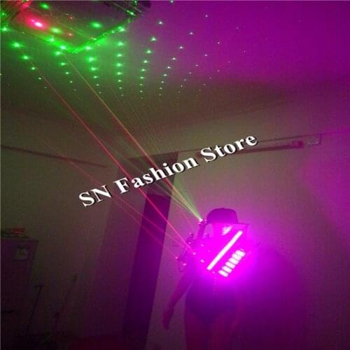 GG22 Colorful LED light costumes cloth ballroom dance green red laser vest dress bar party dj disco car model sexy cosplay wears