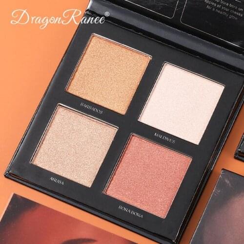 4 Colors Highlighter Facial Bronzers Palette Makeup Glow Face Contour Trimming Shimmer Highlight Cosmetics T1166