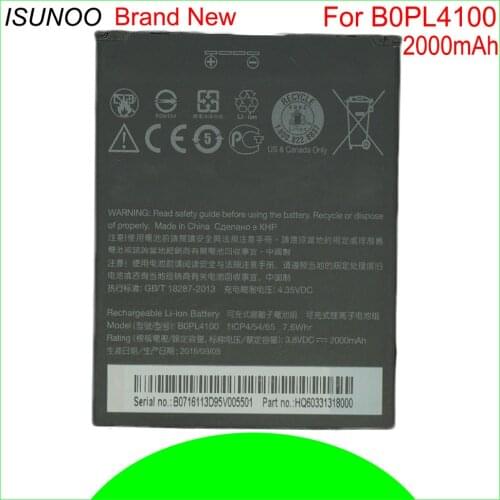 ISUNOO 2000mAh BOPL4100 BOPM3100 Battery For HTC Desire 526 526G 526G 526G+ Dual SIM D526h Cellphone Bateria
