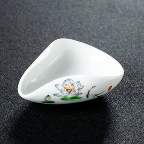 Ceramic Teaspoon, White Jade Porcelain Teaspoon, Tea Is Divided Into Tea Ware Kung Fu Tea Set Accessories Hand-painted Teaspoon