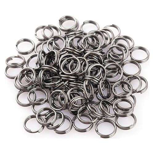 50PCManganese steel ring key ring hanging key hanging flashlight practical small double ring Swiss army knife ring