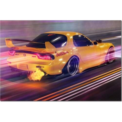 Mazda RX 7 Racing Car Photo Wall Art Posters and Prints Modern Canvas Painting for Home Decor