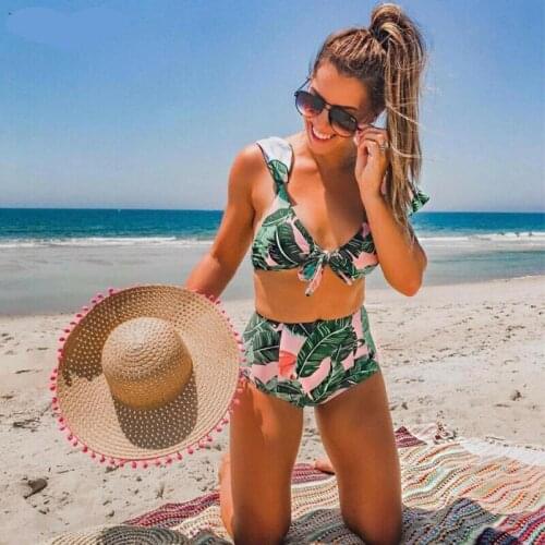 Fashion Womens Girls Flounce Bikini Set Padded Swimsuit Frill Swimwear Beachwear
