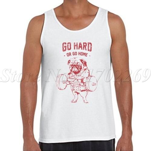 Go Hard or Go Home Men tank tops Frenchie printed men Vest Pug Squat fashion male singlets Do You Even Lift tank tops