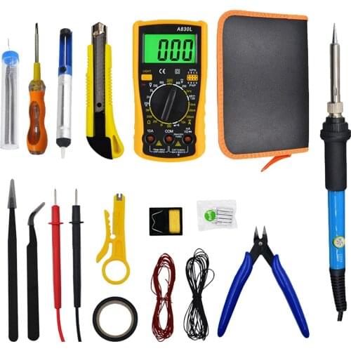 80W Digital Soldering Iron kit, with Electrical Wire Cable Cutters Pliers, Temperatures Range 200-450