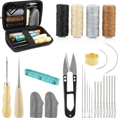 28 Pieces Leather Sewing Tools DIY Carving Working Stitching Craft Kit Leather Accessories For Beginner Leather Craft Tools