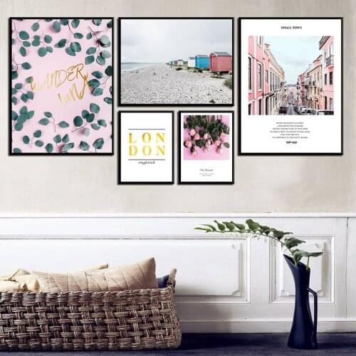 Leaves Alley Sea Flower Nordic Canvas Painting Home Wall Painting Poster Art Canvas Pictures for Living Room B5243