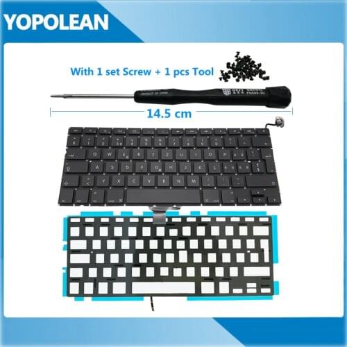 New Switzerland Swiss Keyboard With Backlight For Macbook Pro 13" Unibody A1278 2009 2010 2011 2012