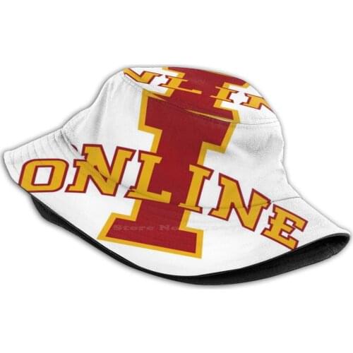 Iowa Online 2 Color Logo Print Bucket Hats Sun Cap Iowa Online Univsersity Learn