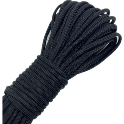 0.5/0.8/1.0/1.5/2.0/4mm 10yards Black Rope Parachute Cord Lanyard Rope Climbing Camping Survival Equipment Paracord Bracelet