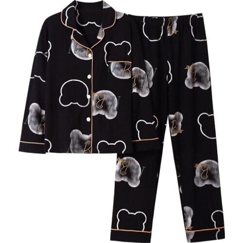 Pajamas for Women Pantsuits Pajama Sets Cotton 2 Piece Set Sleepwear Long Sleeve Trousers Autumn Winter Sleep Ladies Nightdress