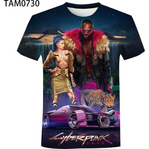 Cyber Pink 2021 Summer Popular 3D Printing Couples Same Creative Versatile T-Shirt Street Cool Childrens Top Cotton Comfortabl