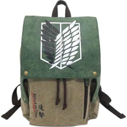 Anime Backpack Attack on Titan Backpack Cartoon Canvas School Bag Female Men Bagpack Plecak Canvas Travel Midoriya Izuku Bags