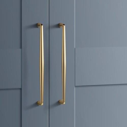 Nordic Golden Handle Door Wardrobe Dresser Handles Pulls Modern Minimalist Metal Knob Hardware Cabinet Pull European Style