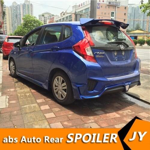 For HONDA FIT Spoiler 2014-2016 jazz spoiler High Quality ABS Material Car Rear Wing Primer Color Rear Spoiler