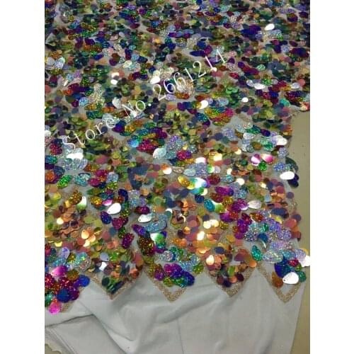 On Sale pretty BZL-010307 french net lace African lace Fabric with sequins