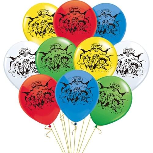 10pcs/lot 12inch Fight Stars Latex Balloons For Birthday Party Toys Cartoon Boo Hero Boys Game Leon Spike Balloon Decorations