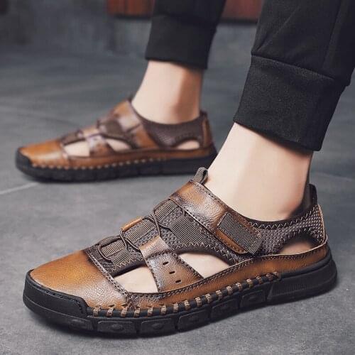 XYSSWW Men's Leather Sandals