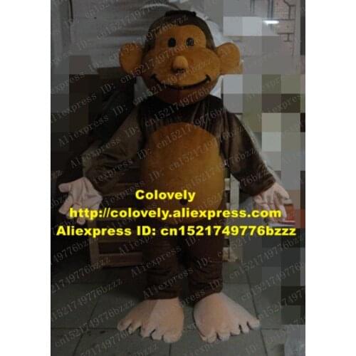 Vivid Brown Monkey Orangutan Mascot Costume Mascotte Gorilla Pongo Chimpanzee With Small Eyes Smiling Face No.3838 Free Ship