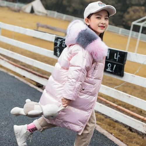 Girls Condy Color Long Thick Snowsuit Winter Coat 2020 New Winter Girls Warm Casual Down Jacket Childrens Windproof