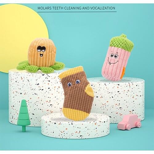 1pc Plush Squeaky Dog Toys Interactive Cheap Toy Small Dogs Bite-Resistant Clean Chew Kitty Puppy Training Mint Toy Pet Supplies